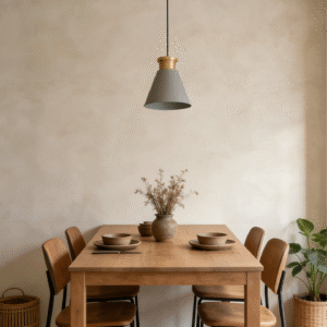 Conical Gray-Gold Accent Pendant Light - Modern Design, Decorative Ceiling Lamp for Contemporary Interiors