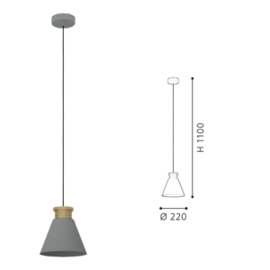 Conical Gray-Gold Accent Pendant Light - Modern Design, Decorative Ceiling Lamp for Contemporary Interiors - Image 2