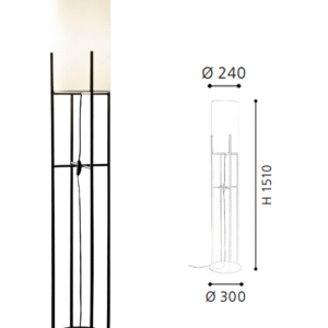 Black & White Steel-Fabric Floor Light - Image 2