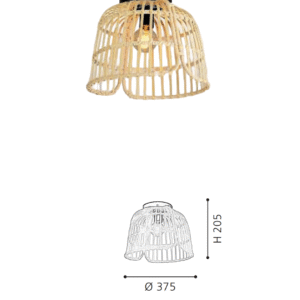 Natural Rattan Ceiling Light | Boho Flush Mount Lighting for Bedroom & Living Room - Image 2
