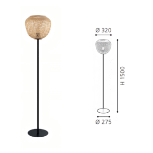 Natural Rattan Floor Lamp | Boho Woven Standing Light for Living Room & Bedroom - Image 2