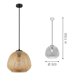 Rattan Dome Pendant Light | Handwoven Boho Hanging Lamp for Modern Home Decor - Image 2