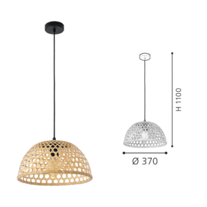 Rattan Bowl Pendant Light | Handwoven Boho Hanging Lamp for Modern Home Decor - Image 2