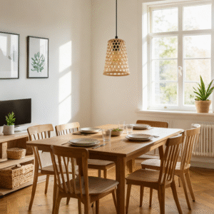 Rattan Bowl Pendant Light | Handwoven Boho Hanging Lamp for Modern Home Decor