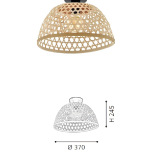 Rattan Bowl Flush Mount Ceiling Light | Handwoven Boho Lighting for Modern Home Decor - Image 2