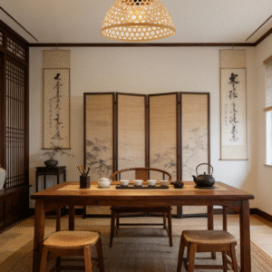 Rattan Bowl Flush Mount Ceiling Light | Handwoven Boho Lighting for Modern Home Decor