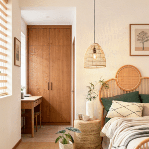 Large Rattan Dome Pendant Light | Handwoven Boho Hanging Lamp for Dining Spaces