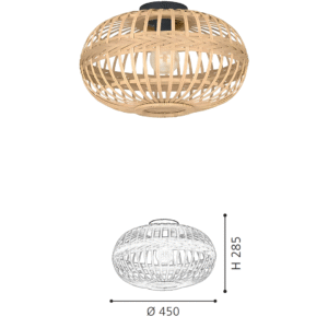 Rattan Oval Flush Mount Ceiling Light | Handwoven Boho Lighting for Modern Home Decor - Image 2