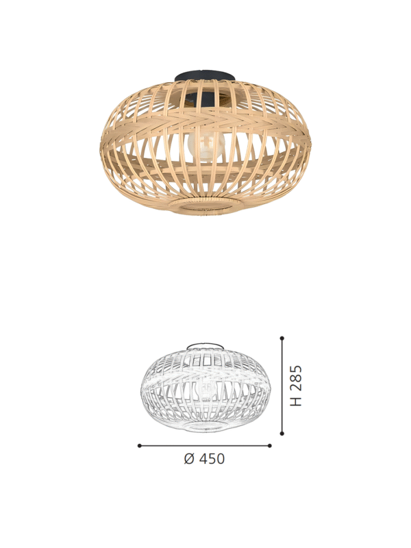 Rattan Oval Flush Mount Ceiling Light | Handwoven Boho Lighting for Modern Home Decor