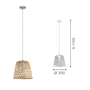 Rattan Tapered Pendant Light | Handwoven Boho Hanging Lamp for Modern Home Decor - Image 2