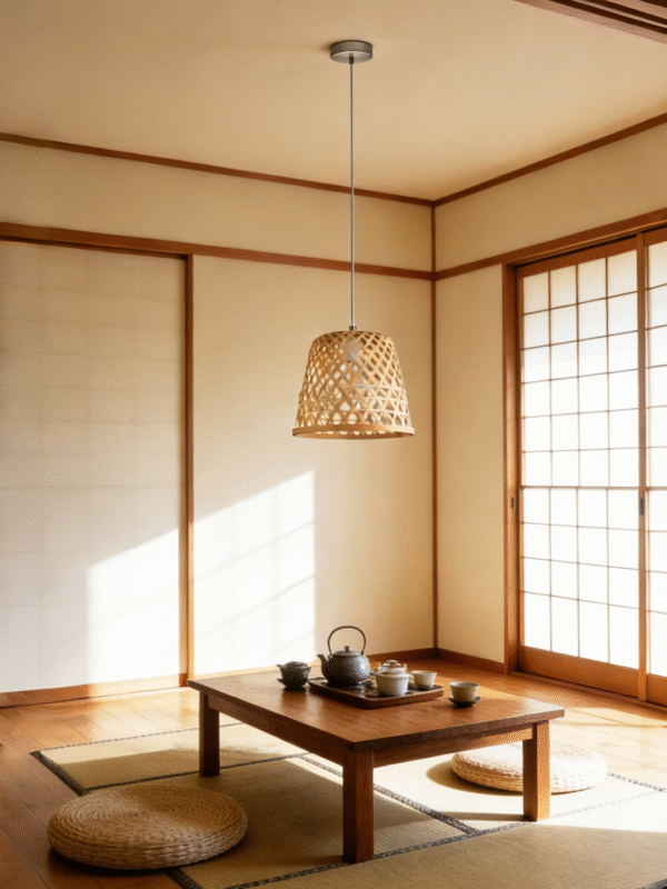 Rattan Tapered Pendant Light | Handwoven Boho Hanging Lamp for Modern Home Decor