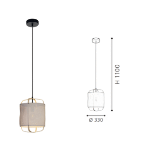 Cage Frame Fabric Drum Pendant Light | Modern Minimalist Hanging Lamp for Home Decor - Image 2