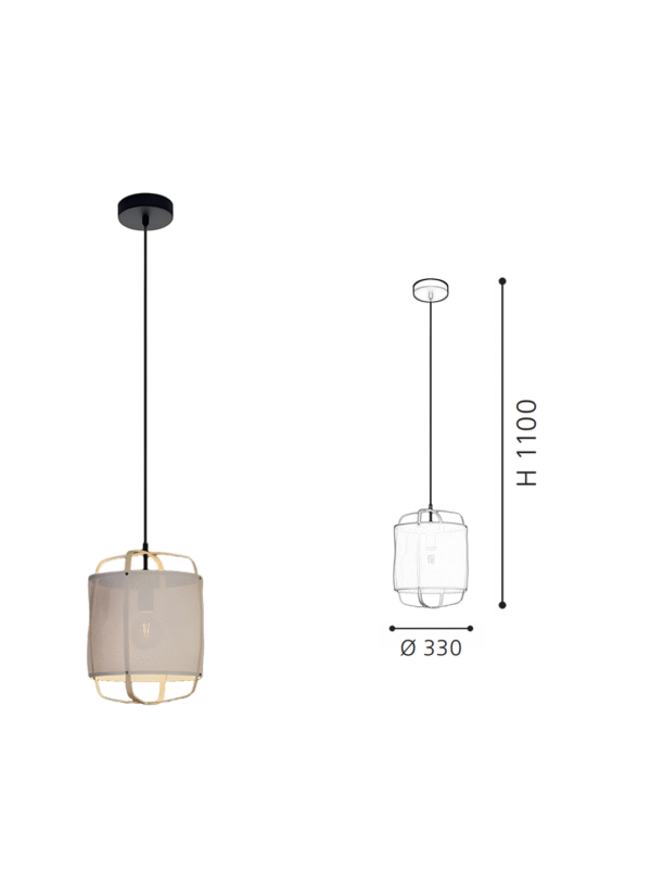 Cage Frame Fabric Drum Pendant Light | Modern Minimalist Hanging Lamp for Home Decor