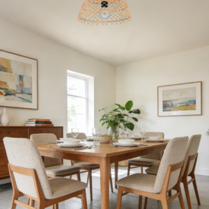 Handwoven Rattan Flush Mount Ceiling Light | Boho Woven Lighting for Modern Home Decor