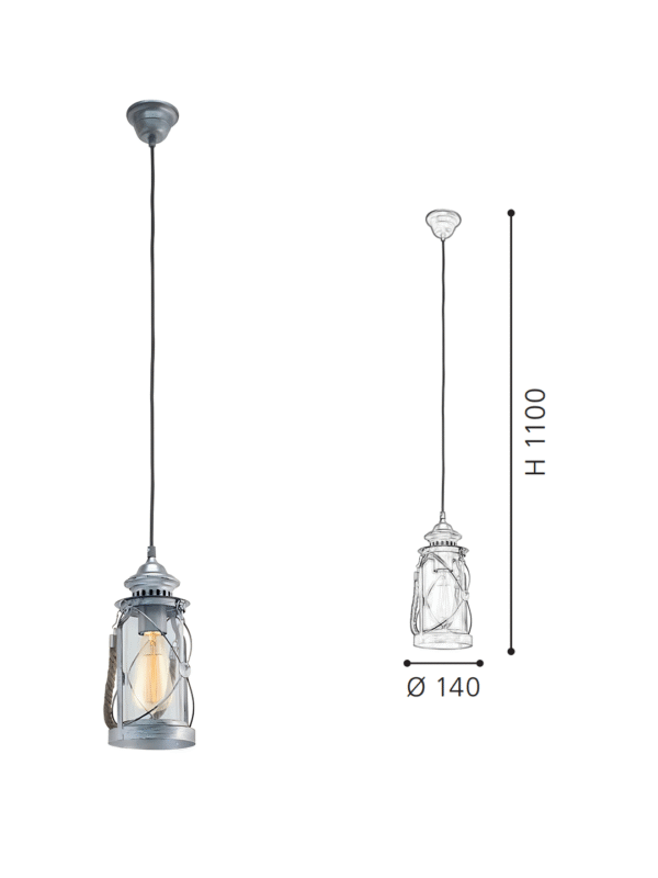 Industrial Cage Glass Jar Pendant Light | Rustic Metal Wire Hanging Lamp for Home Decor