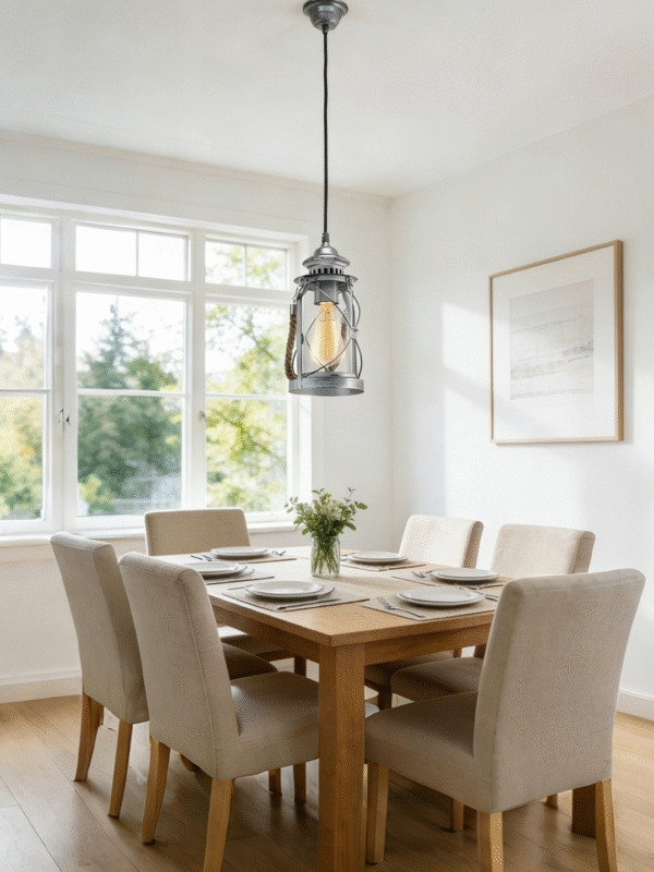 Industrial Cage Glass Jar Pendant Light | Rustic Metal Wire Hanging Lamp for Home Decor