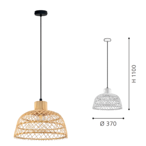 Natural Rattan Cage Ceiling Light | Boho Flush Mount Lighting for Bedroom & Living Room - Image 2
