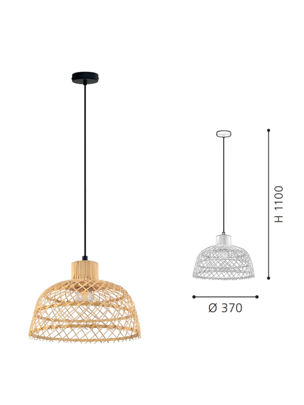 Natural Rattan Cage Ceiling Light | Boho Flush Mount Lighting for Bedroom & Living Room