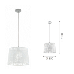 White Fabric Drum Pendant Light | Modern Minimalist Hanging Lamp for Home Decor - Image 2