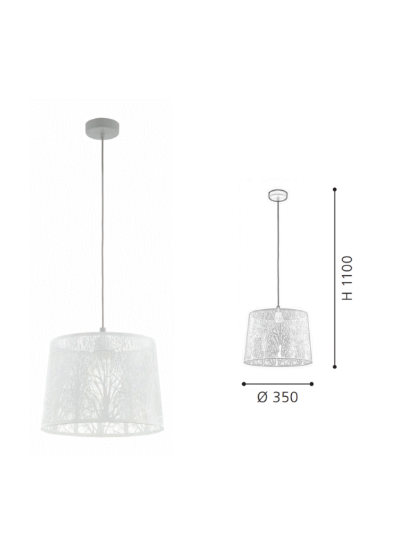 White Fabric Drum Pendant Light | Modern Minimalist Hanging Lamp for Home Decor