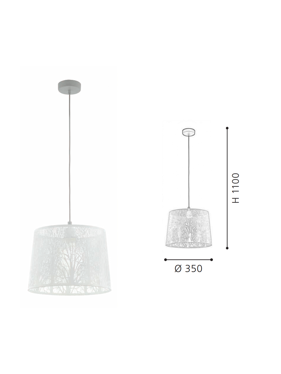 White Fabric Drum Pendant Light | Modern Minimalist Hanging Lamp for Home Decor - Image 2