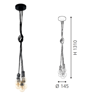 Pendant Light with Exposed Bulbs | Industrial Modern Hanging Lamp for Home Decor - Image 2