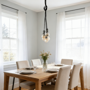 Pendant Light with Exposed Bulbs | Industrial Modern Hanging Lamp for Home Decor
