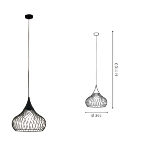 Black Wire Teardrop Pendant Light | Modern Industrial Hanging Lamp for Home Decor - Image 2