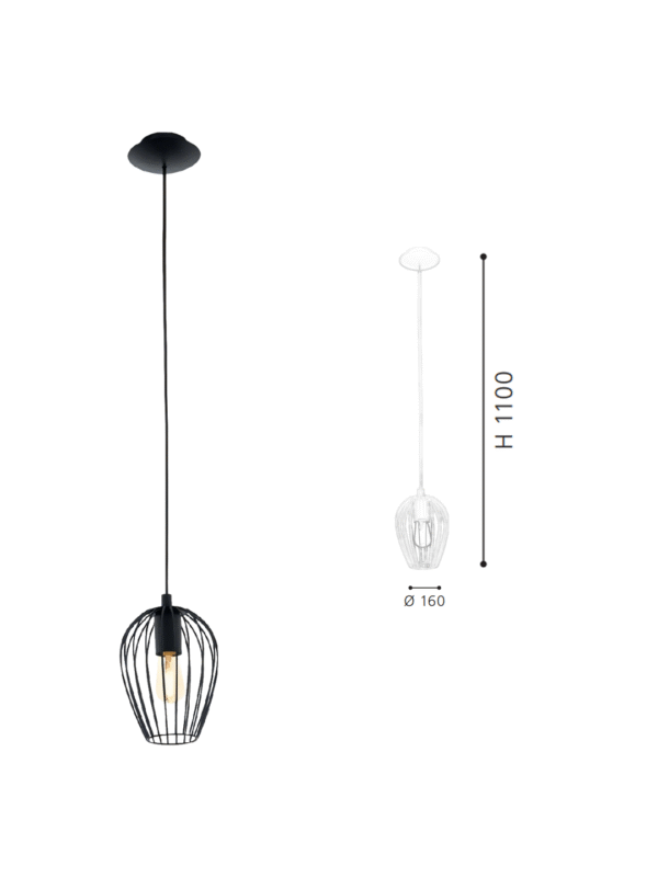 Black Steel Pendant Light