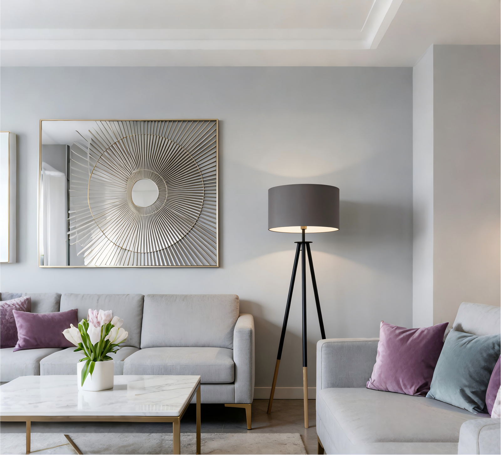 Brown-Cappuccino Wood-Steel-Fabric Floor Light - Image 1