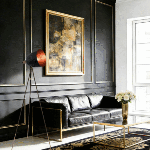 Black & Copper Steel Floor Light