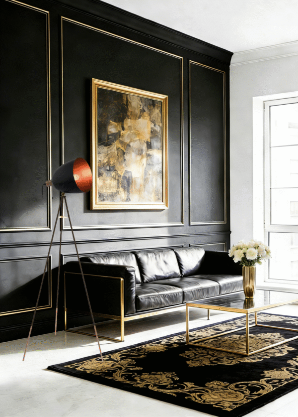 Black & Copper Steel Floor Light