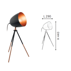 Black & Copper Steel Table Light - Image 2