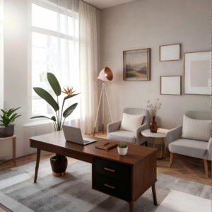 Pastel Apricot & Copper Steel Floor Light