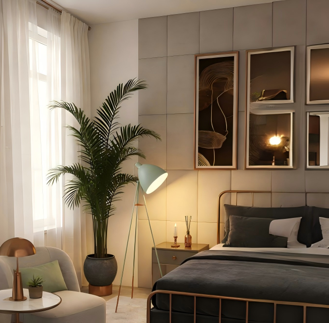 Mint & Copper/White Steel Floor Light - Image 1