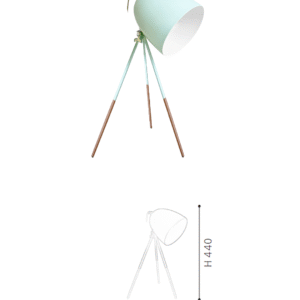 Mint & Copper/White Steel Table Light - Image 2