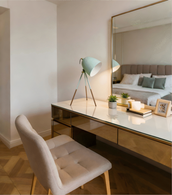 Mint & Copper/White Steel Table Light