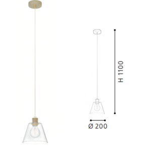 Gold & Clear Glass Steel-Aluminium Pendant Light - Image 2