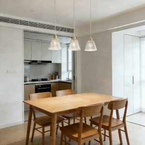 Gold & Clear Glass 3-Light Steel-Aluminium Pendant Light