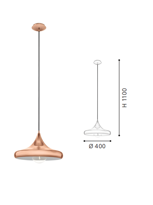 Copper Steel Pendant Light