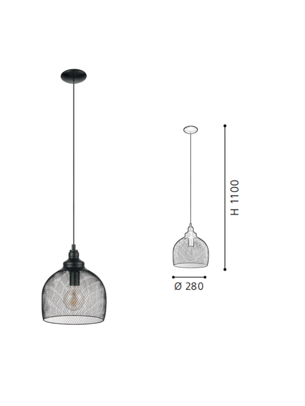 Copper Steel & Glass Pendant Light