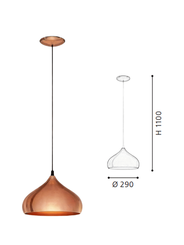 Copper Steel Pendant Light