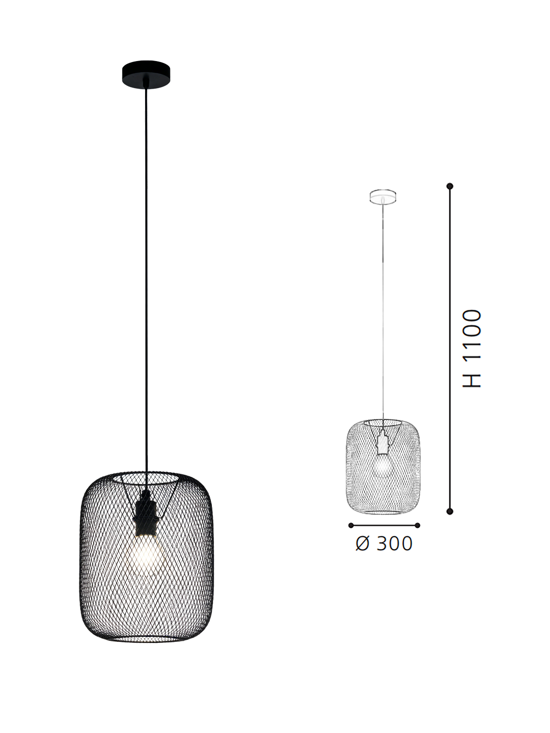 Black Steel Pendant Light - Image 2