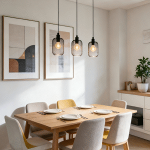 Black Steel 3-Light Pendant Light