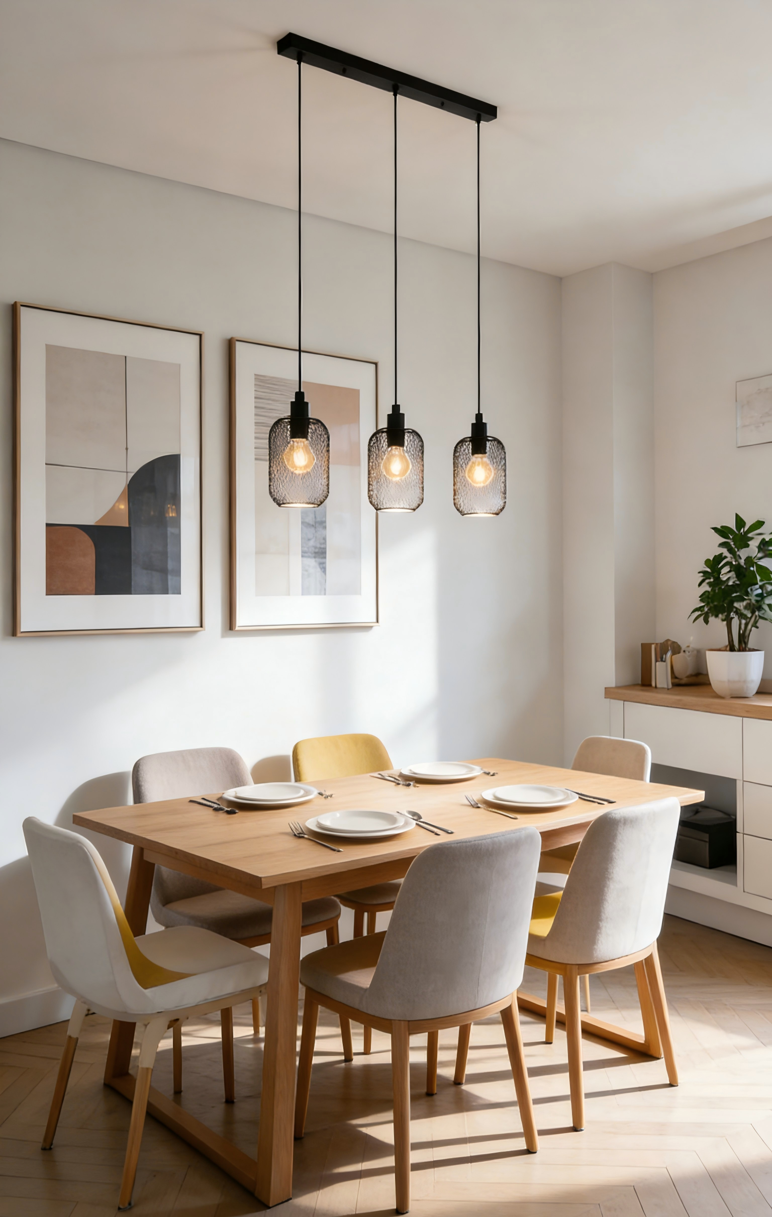 Black Steel 3-Light Pendant Light - Image 1