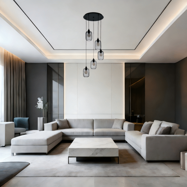 Black Steel 5-Light Pendant Light