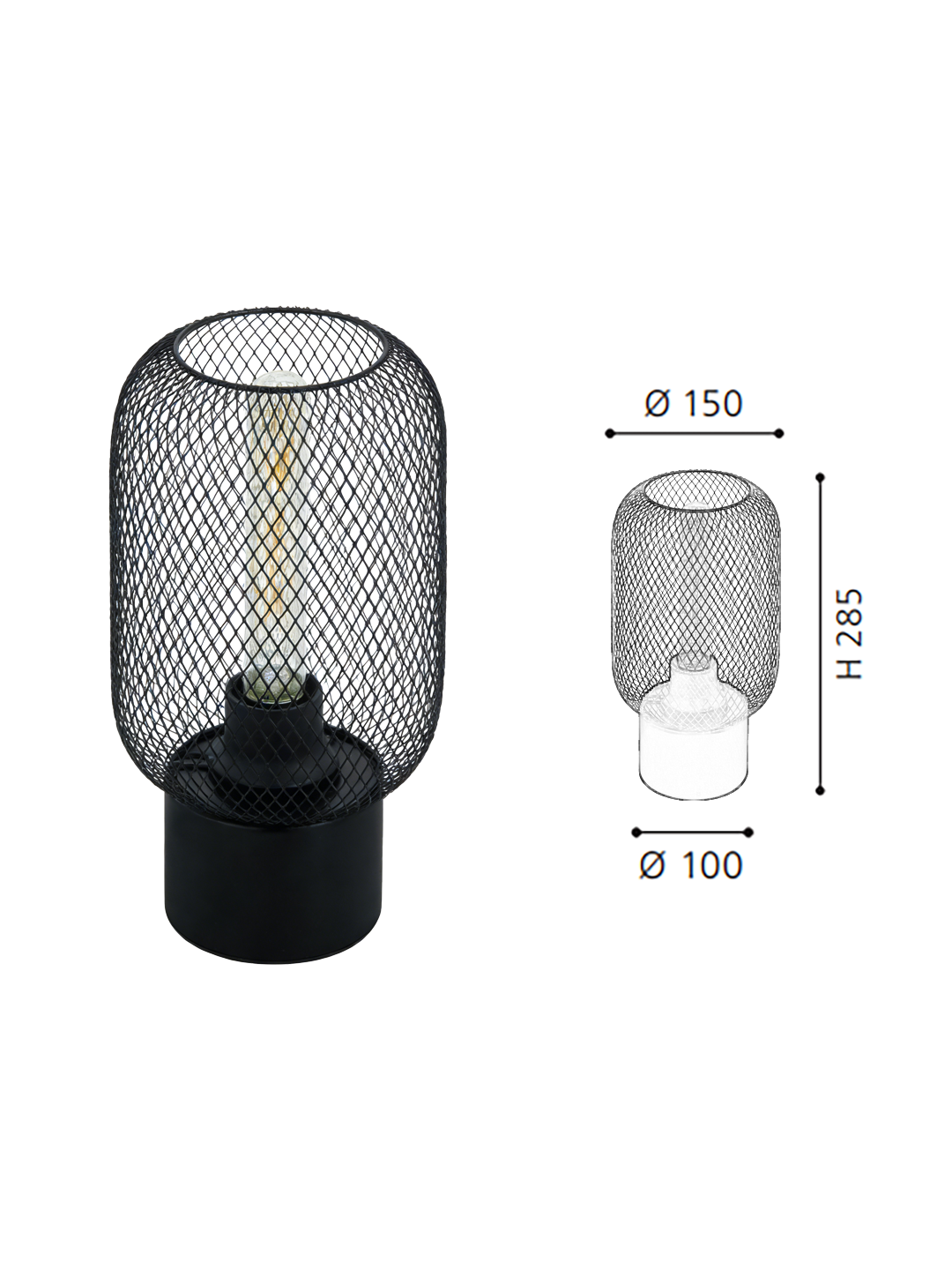 Black Steel Table Light - Image 2