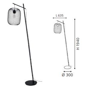 Black Steel Floor Light - Image 2