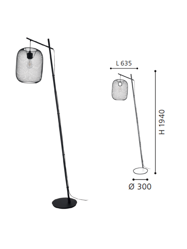 Black Steel Floor Light