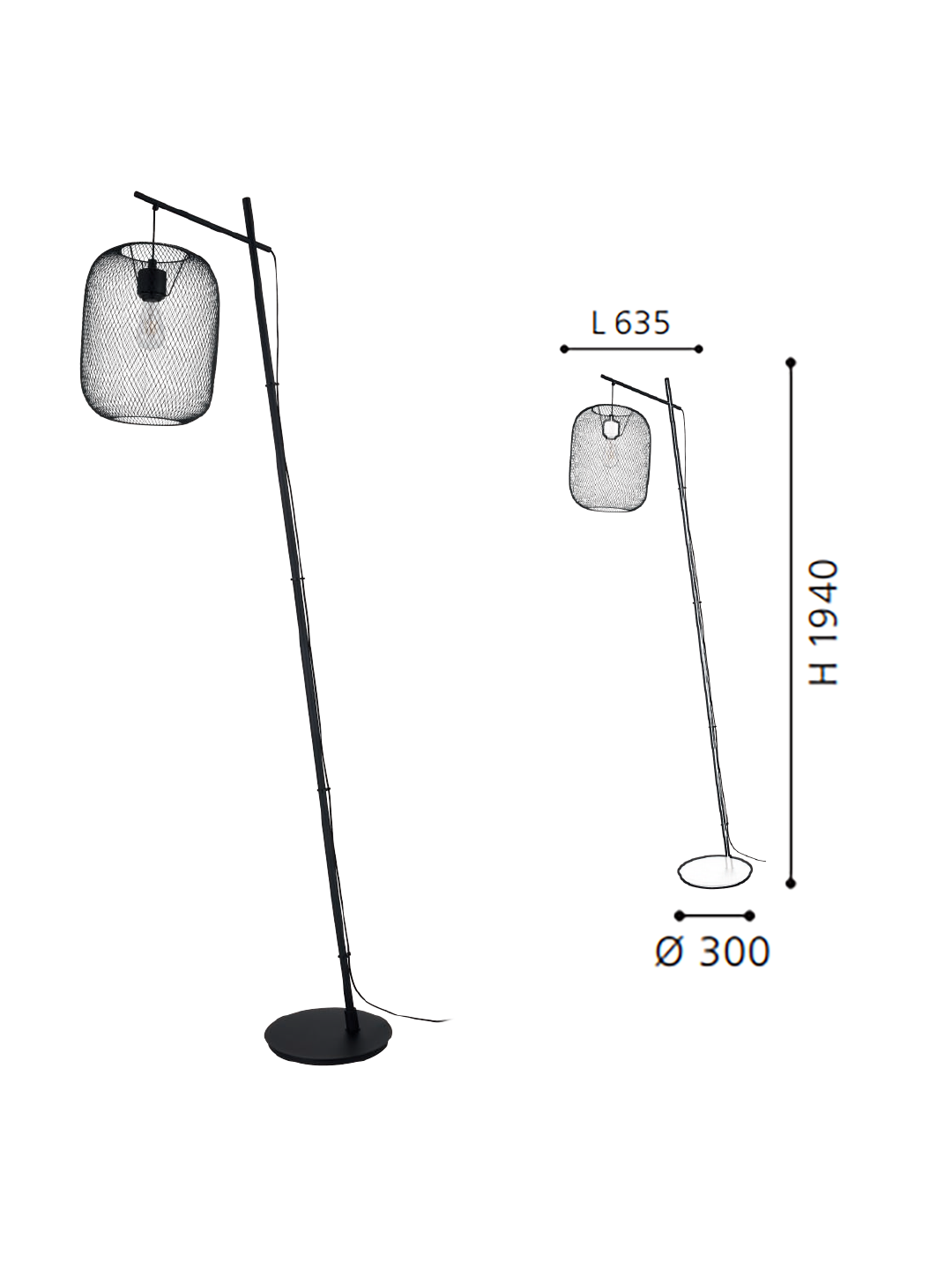 Black Steel Floor Light - Image 2